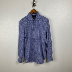 Work Rest Karma Clothing Blue Striped Shirt Size 15 1/2